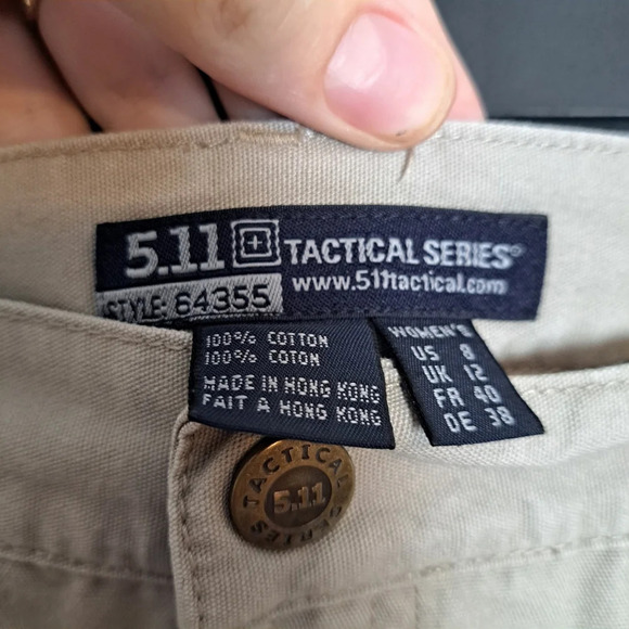 5.11 Tactical Tan Cotton Canvas Cargo Work Regular Fit Durable Pants Size 8 - Picture 4 of 6